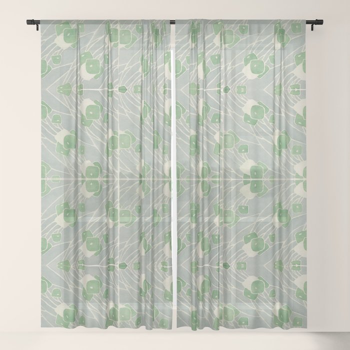 Green Geometric 1915 Hannah Borger Overbeck Window Curtain Gallery Image 17
