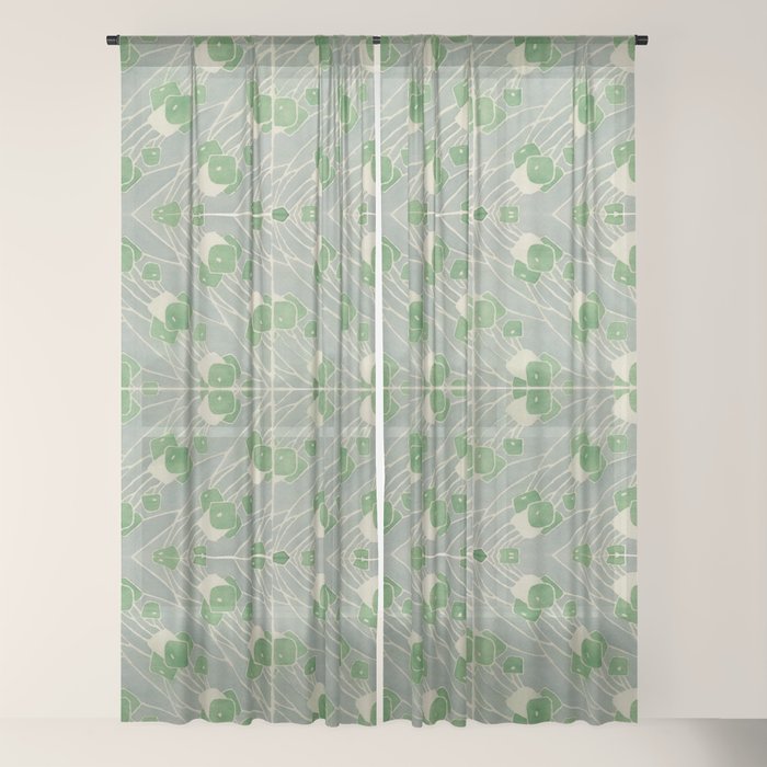Green Geometric 1915 Hannah Borger Overbeck Window Curtain Gallery Image 18