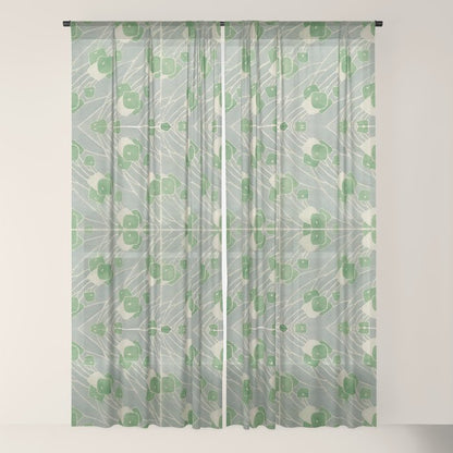 Green Geometric 1915 Hannah Borger Overbeck Window Curtain Gallery Image 18
