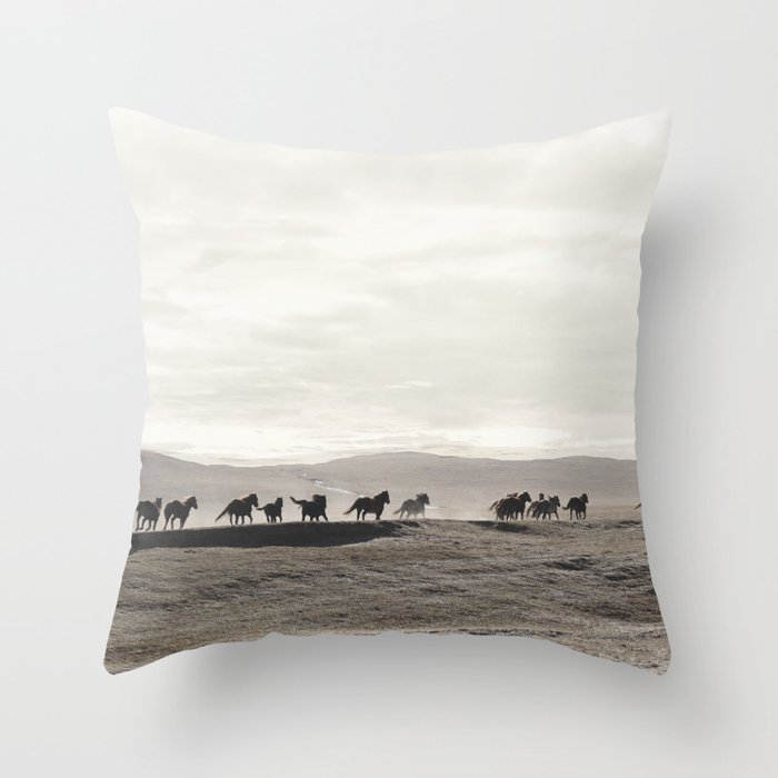 Horses on the Dunes Throw Pillow Gallery Image 6