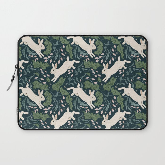 Moonlight Garden Bunnies Laptop Sleeve Gallery Image 1