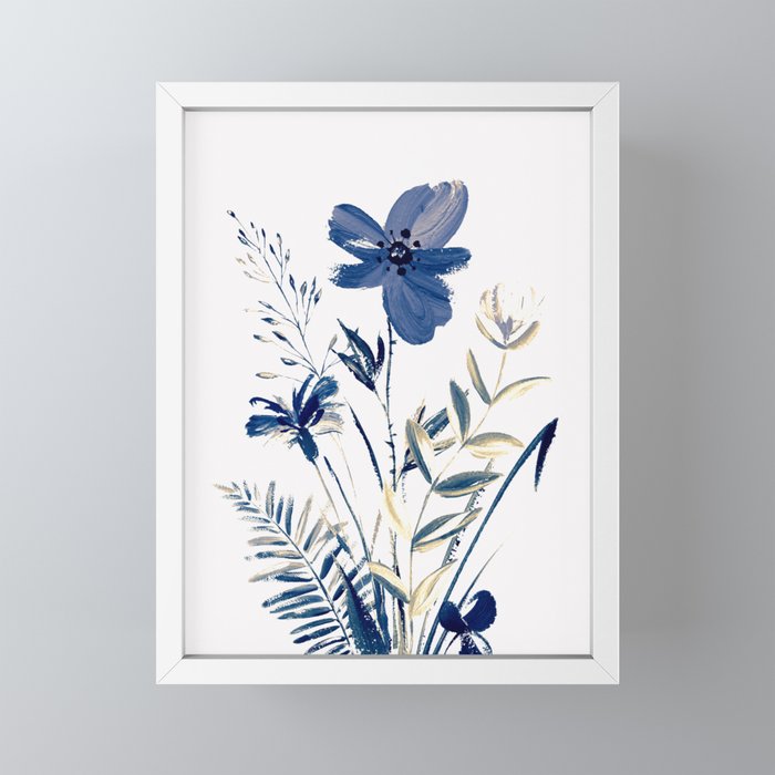 Blue flowers Mini Art Print Gallery Image 4