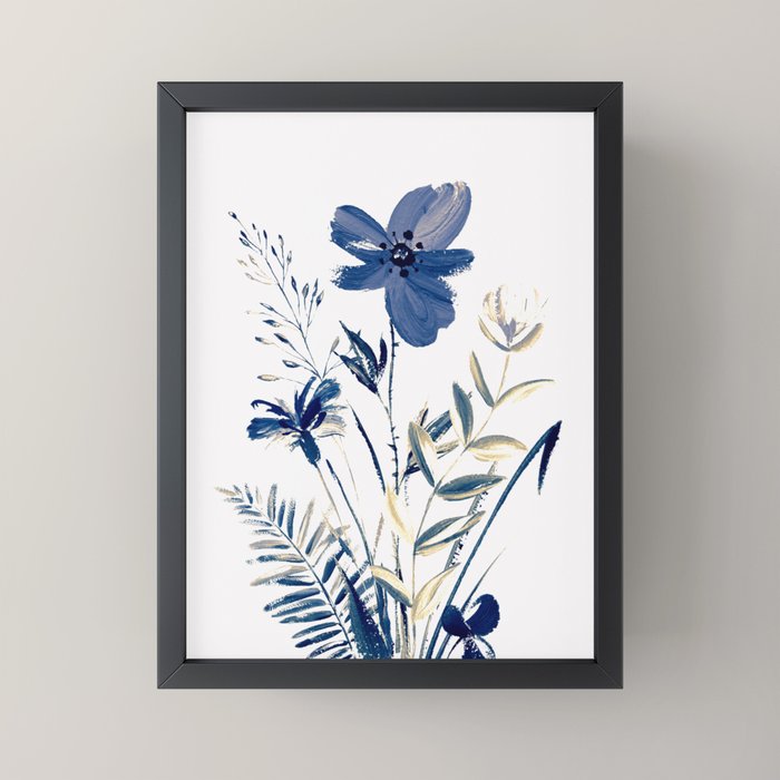 Blue flowers Mini Art Print Gallery Image 3