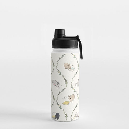 Rabbits of the bookworm owner Water Bottle Gallery Image 2