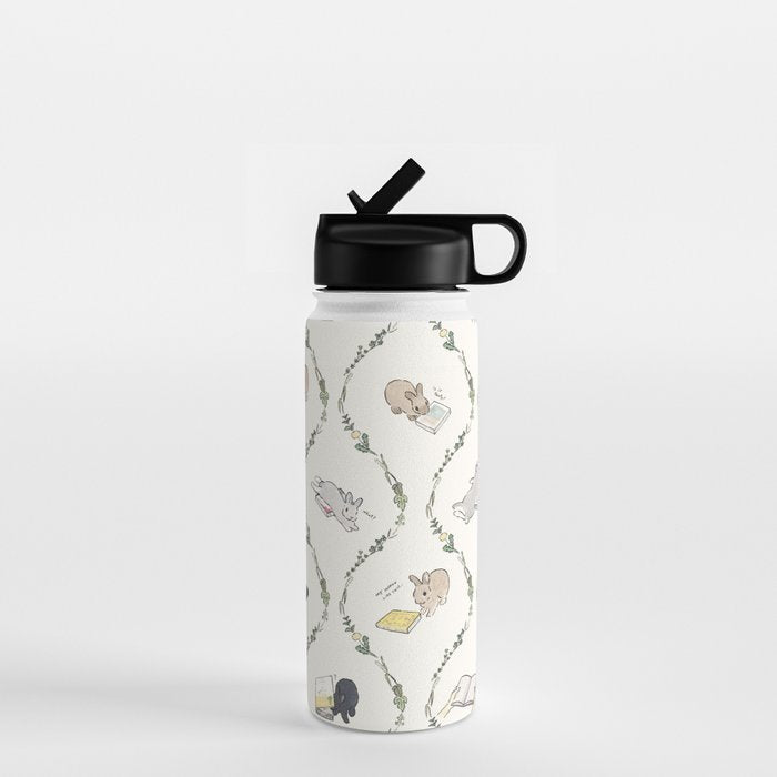 Rabbits of the bookworm owner Water Bottle Gallery Image 1