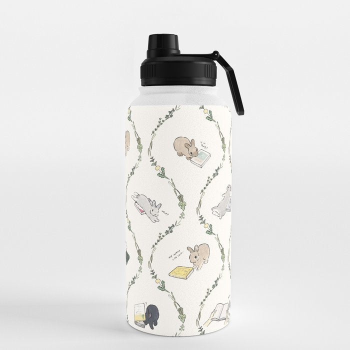 Rabbits of the bookworm owner Water Bottle Gallery Image 5