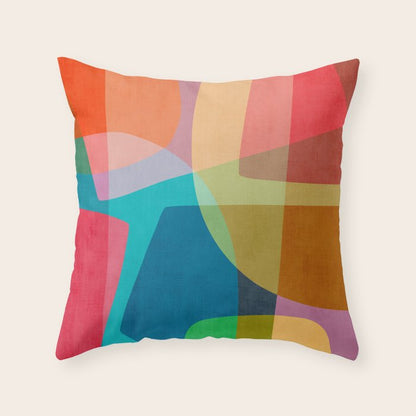 Colorful Modern Abstract Vibrant Colors Throw Pillow Gallery Image 3