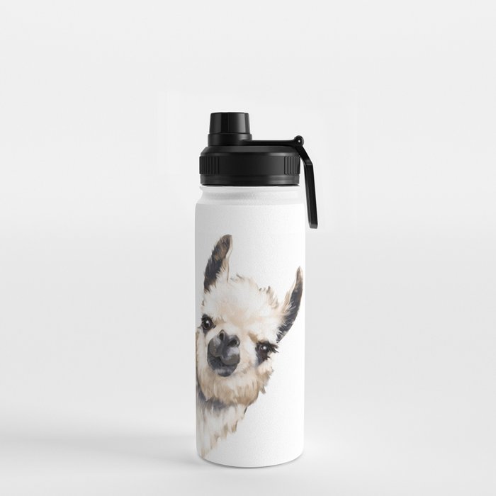 Sneaky Llama White Water Bottle Gallery Image 2
