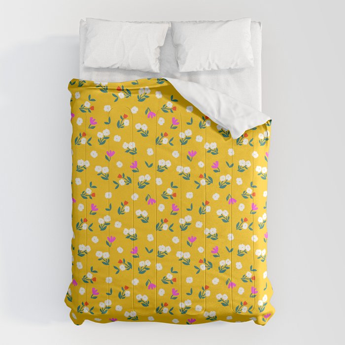Dainty Blooms Pattern - Yellow Comforter Gallery Image 1