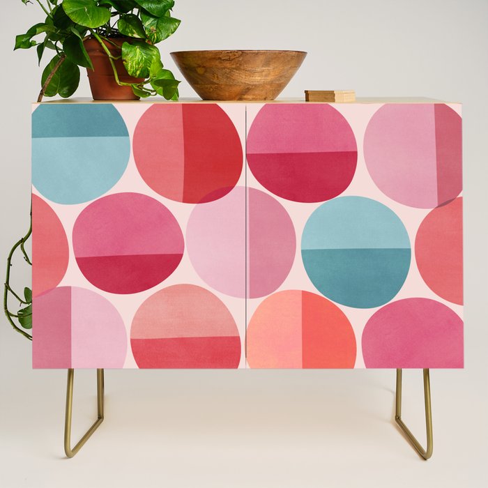 Retro Red and Pink Dots Credenza Gallery Image 1