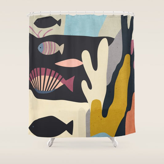 Shapes of the Sea Shower Curtain Gallery Image 1