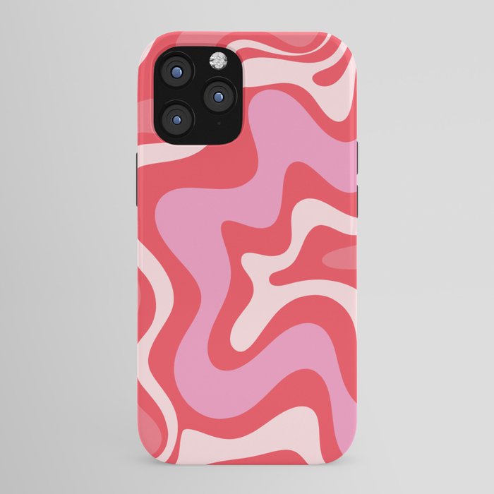 Retro Liquid Swirl Abstract Pattern Cherry Red Pink iPhone Case Gallery Image 43