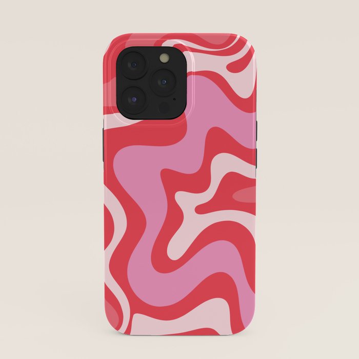 Retro Liquid Swirl Abstract Pattern Cherry Red Pink iPhone Case Gallery Image 39