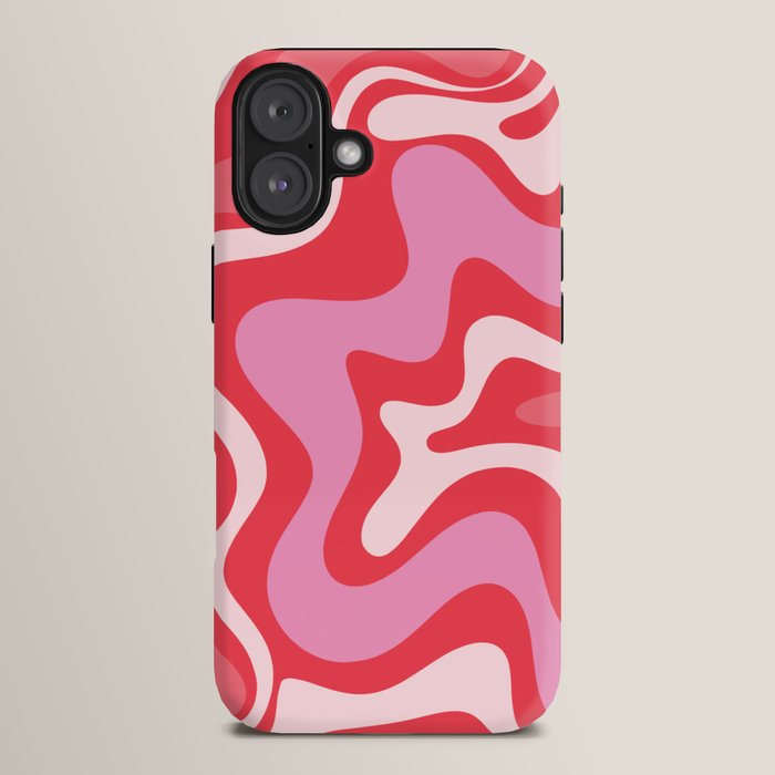 Retro Liquid Swirl Abstract Pattern Cherry Red Pink iPhone Case Gallery Image 14