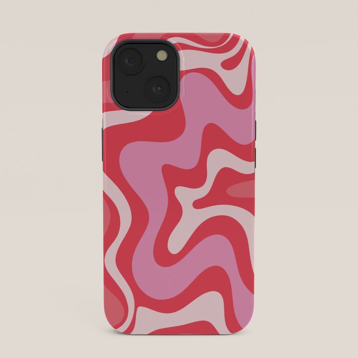 Retro Liquid Swirl Abstract Pattern Cherry Red Pink iPhone Case Gallery Image 33