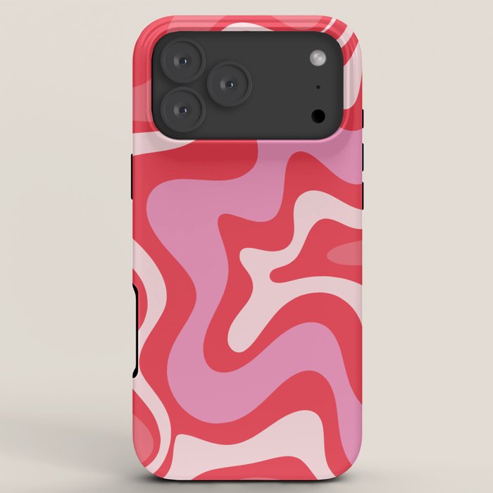 Retro Liquid Swirl Abstract Pattern Cherry Red Pink iPhone Case Gallery Image 8