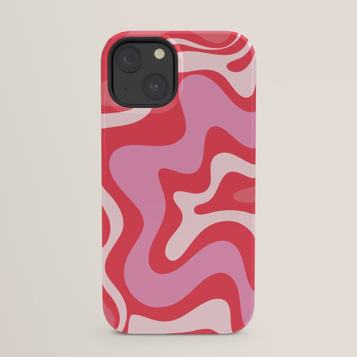 Retro Liquid Swirl Abstract Pattern Cherry Red Pink iPhone Case Gallery Image 21