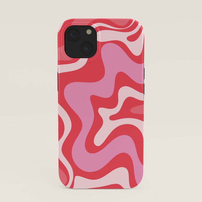 Retro Liquid Swirl Abstract Pattern Cherry Red Pink iPhone Case Gallery Image 37