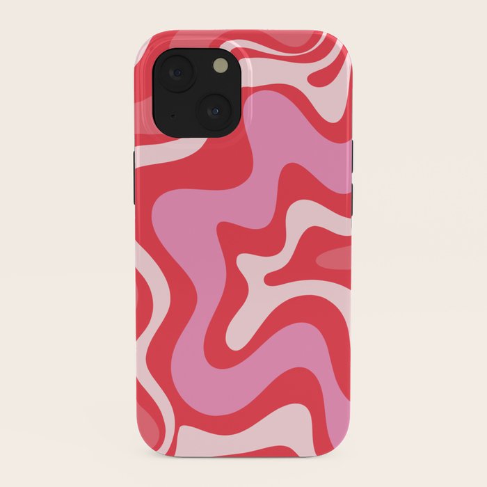 Retro Liquid Swirl Abstract Pattern Cherry Red Pink iPhone Case Gallery Image 38