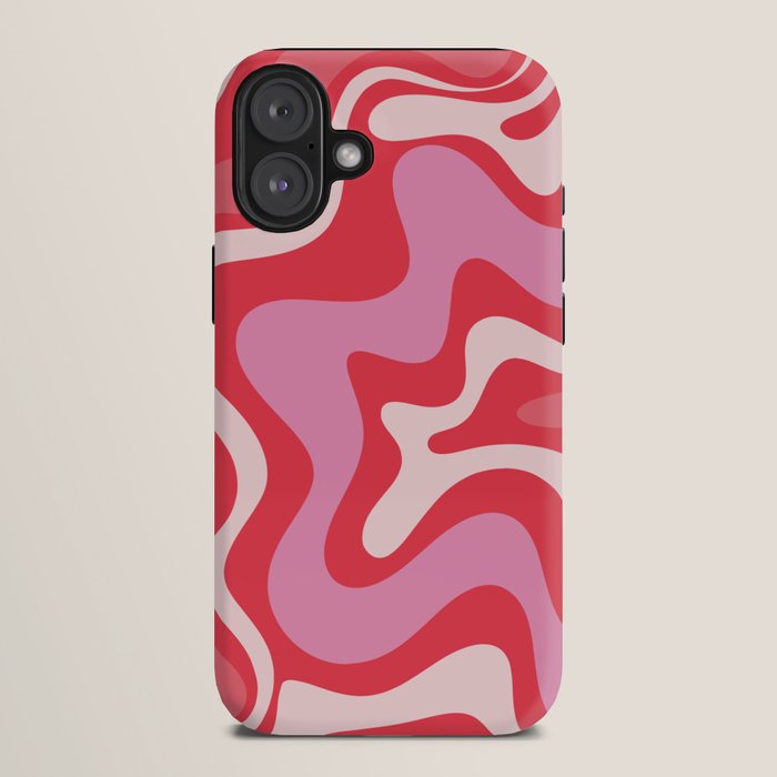 Retro Liquid Swirl Abstract Pattern Cherry Red Pink iPhone Case Gallery Image 10
