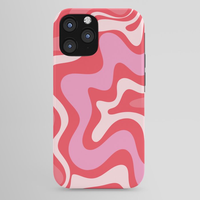 Retro Liquid Swirl Abstract Pattern Cherry Red Pink iPhone Case Gallery Image 44