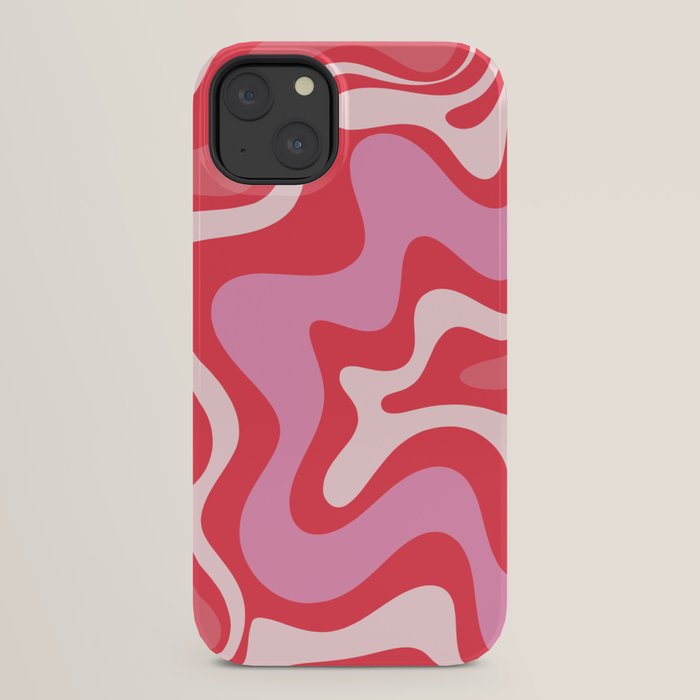 Retro Liquid Swirl Abstract Pattern Cherry Red Pink iPhone Case Gallery Image 22