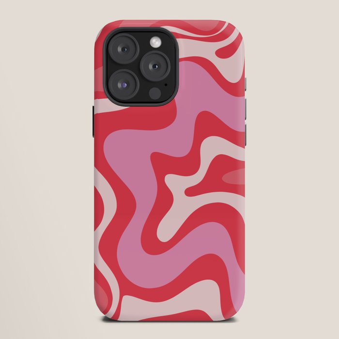 Retro Liquid Swirl Abstract Pattern Cherry Red Pink iPhone Case Gallery Image 12