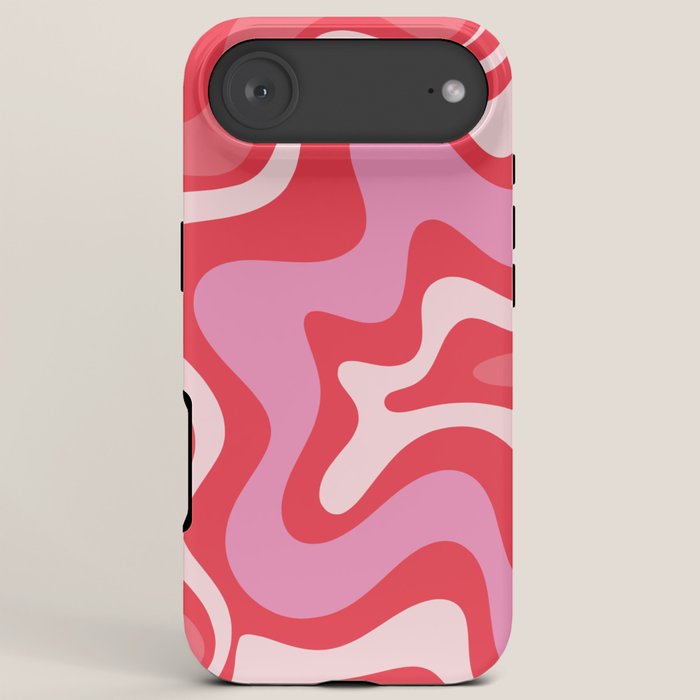 Retro Liquid Swirl Abstract Pattern Cherry Red Pink iPhone Case Gallery Image 6