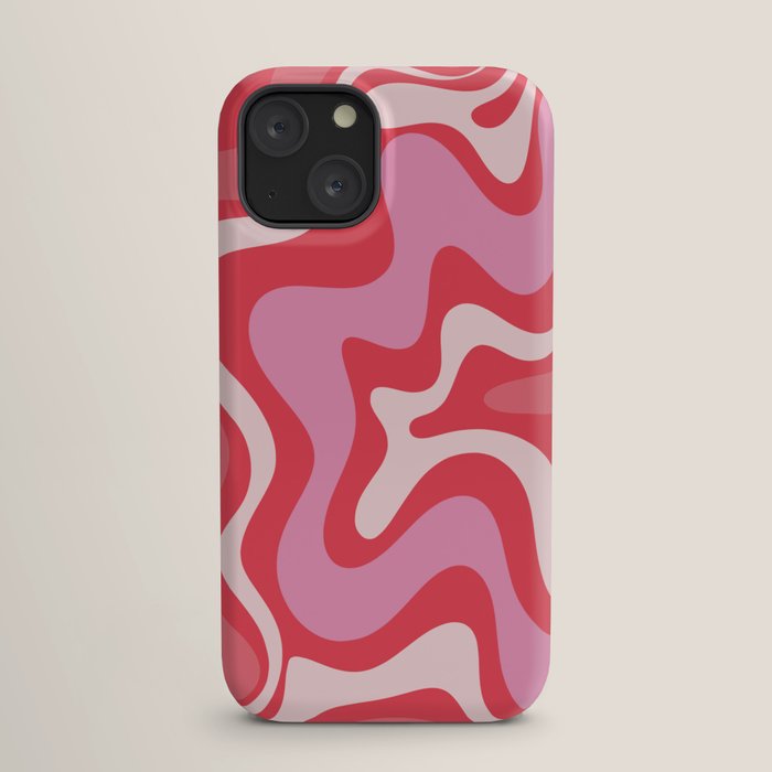 Retro Liquid Swirl Abstract Pattern Cherry Red Pink iPhone Case Gallery Image 17