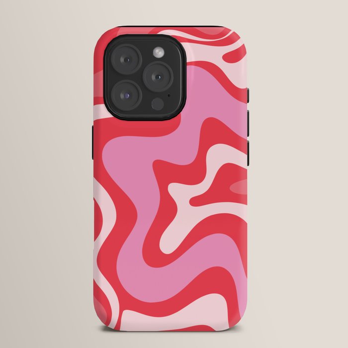 Retro Liquid Swirl Abstract Pattern Cherry Red Pink iPhone Case Gallery Image 15