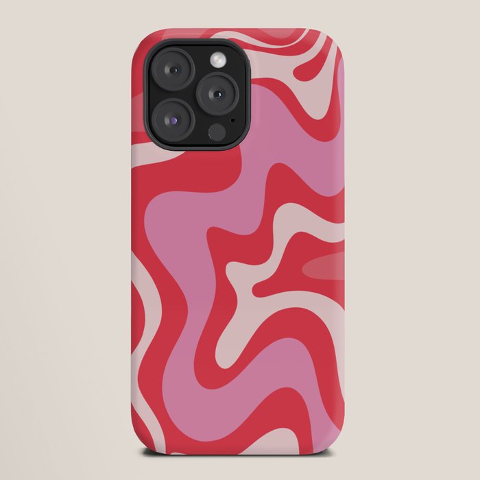 Retro Liquid Swirl Abstract Pattern Cherry Red Pink iPhone Case Gallery Image 20