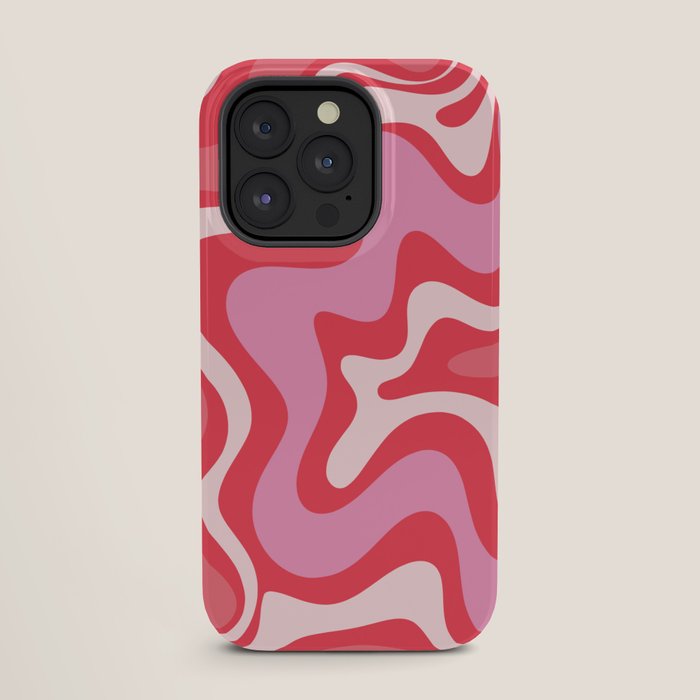 Retro Liquid Swirl Abstract Pattern Cherry Red Pink iPhone Case Gallery Image 27