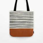 Burnt Orange x Stripes Tote Bag Gallery Image 1