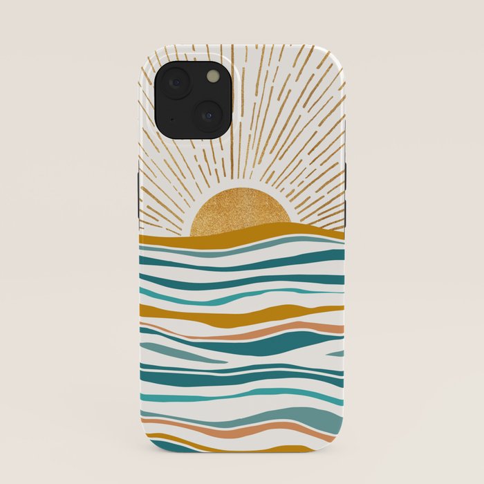 The Sun and The Sea - Gold and Teal iPhone Case Gallery Image 37