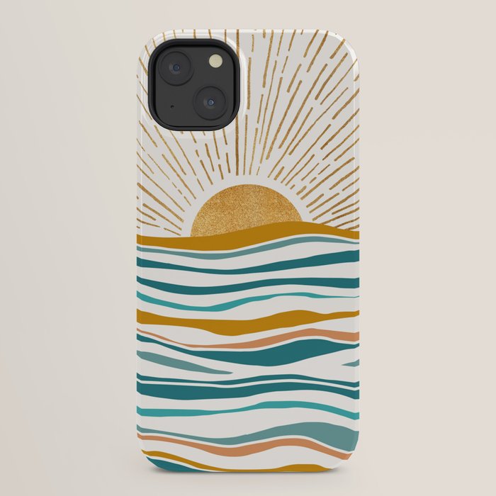 The Sun and The Sea - Gold and Teal iPhone Case Gallery Image 22