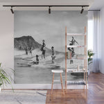 Vintage Hawaii Tandem Surfing Wall Mural Gallery Image 1