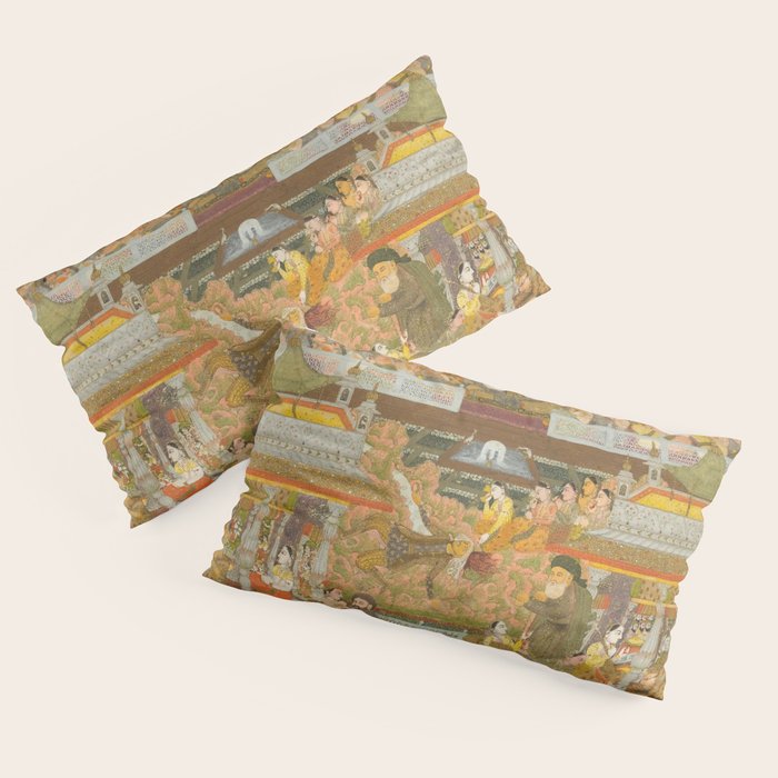 Lovers and beloveds: A composite of scenes from Persian, Urdu, and Sanskrit literature Pillow Sham Gallery Image 4