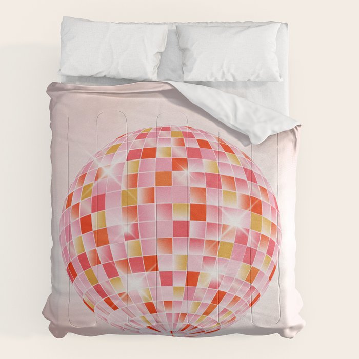 Candy Funk | Disco Ball: Peach Edition Comforter Gallery Image 2