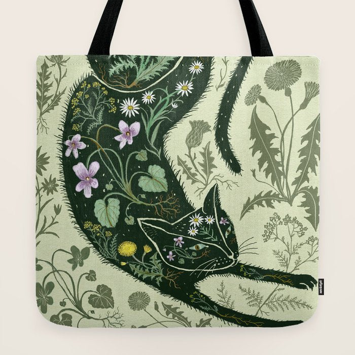 A Cat in the Wildflowers Tote Bag Gallery Image 2