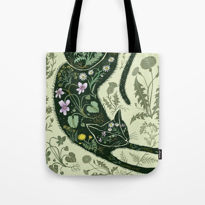 A Cat in the Wildflowers Tote Bag Gallery Image 1