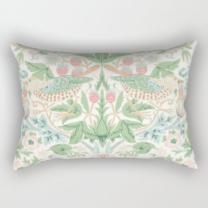 William Morris Strawberry Thief Cochineal Willow Rectangular Pillow Gallery Image 2