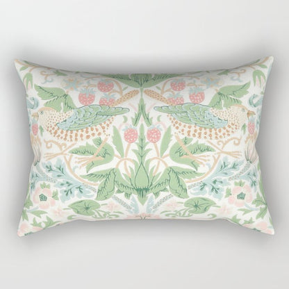 William Morris Strawberry Thief Cochineal Willow Rectangular Pillow Gallery Image 2
