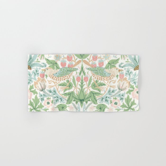 William Morris Strawberry Thief Cochineal Willow Bath Towel Gallery Image 1