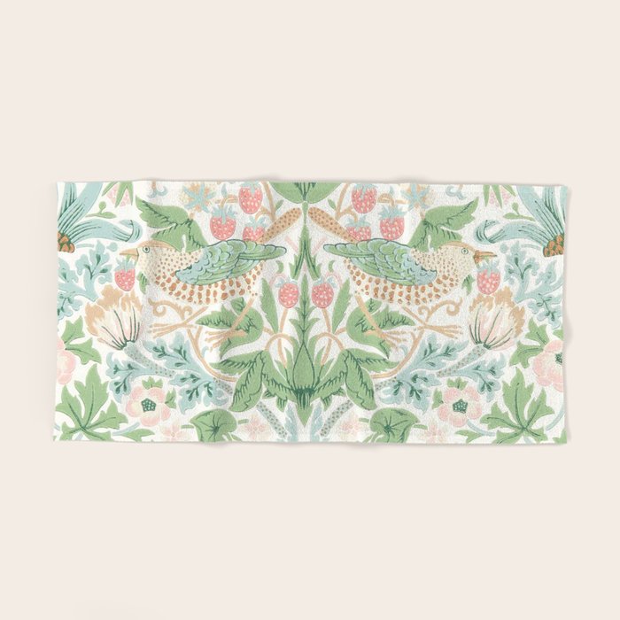 William Morris Strawberry Thief Cochineal Willow Bath Towel Gallery Image 2