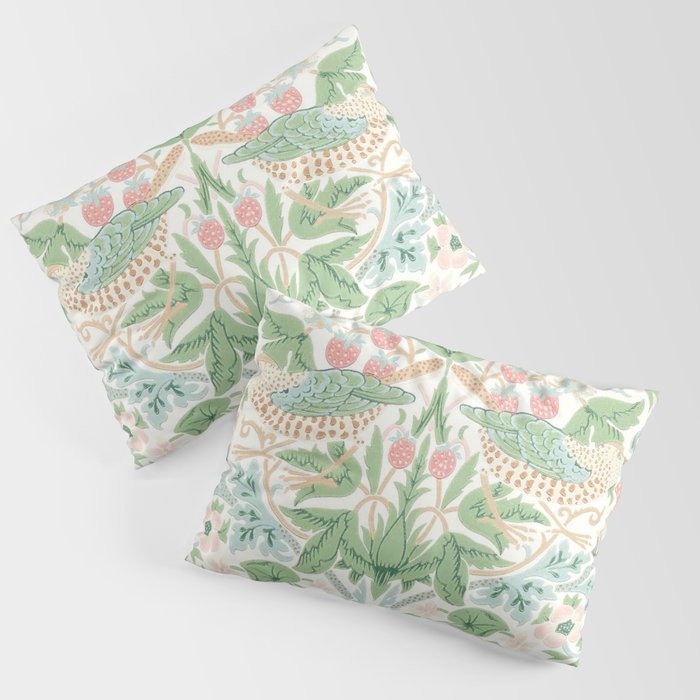 William Morris Strawberry Thief Cochineal Willow Pillow Sham Gallery Image 3