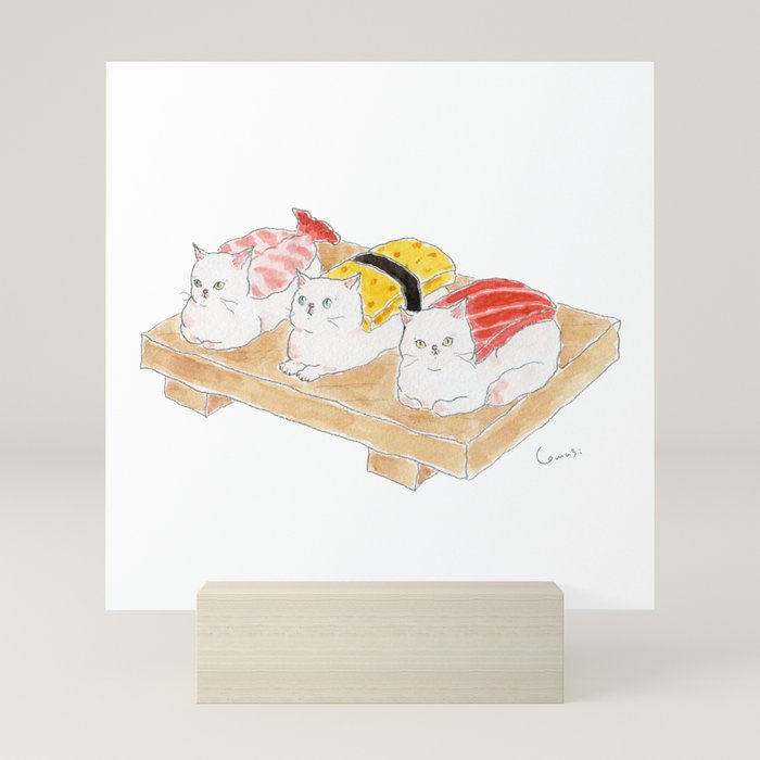 Sushi Nyanco -Sushi Cats- Mini Art Print Gallery Image 5