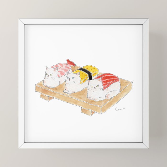 Sushi Nyanco -Sushi Cats- Mini Art Print Gallery Image 4