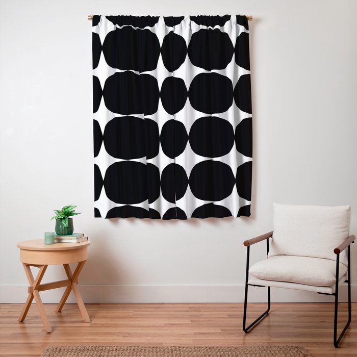 Retro '50s Shapes in Black and White Window Curtain Gallery Image 3