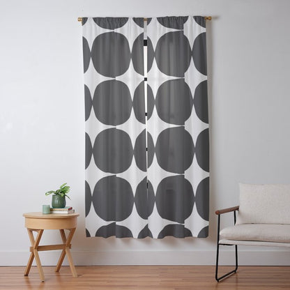 Retro '50s Shapes in Black and White Window Curtain Gallery Image 13