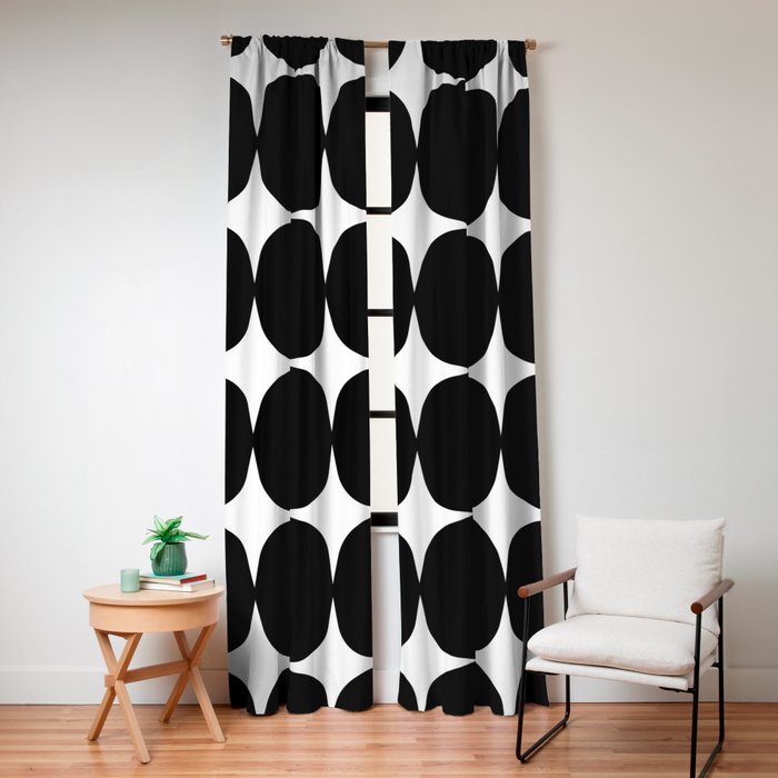 Retro '50s Shapes in Black and White Window Curtain Gallery Image 4
